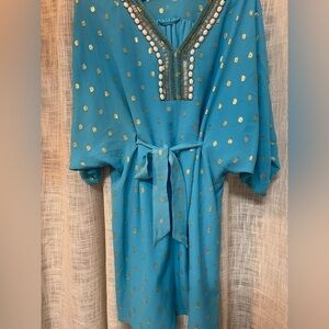 Lilly Pulitzer Blue Dress with Gold Dots